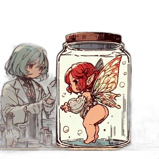 bottle, dress, creature, concept art transparent PNG cut-out