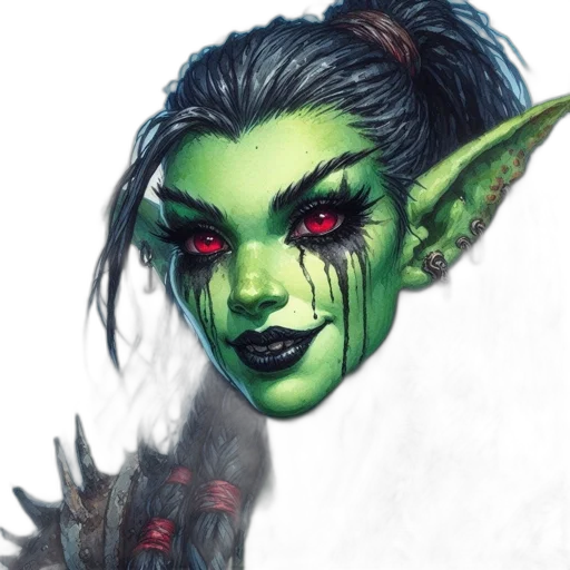 face, staff, creature, fantasy art transparent PNG cut-out