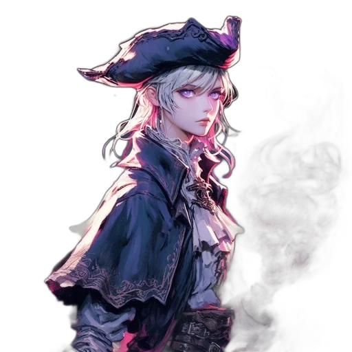 staff, hat, jacket, weapon transparent PNG cut-out
