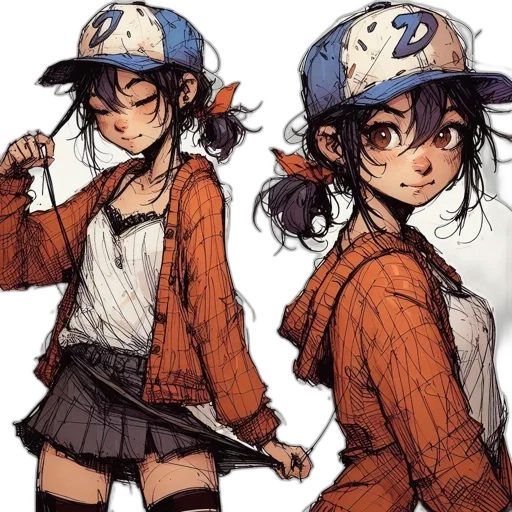 hat, watercolor, concept art, anime transparent PNG cut-out