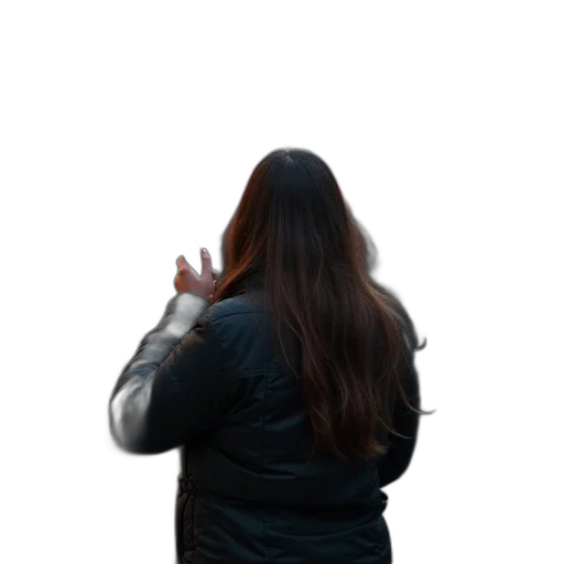 jacket, staff, hair, face transparent PNG cut-out