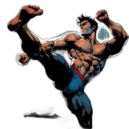 comic book art, concept art, powerful, male transparent PNG cut-out