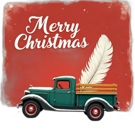 stylized, illustration, vintage, pickup transparent PNG cut-out