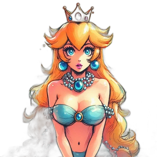 crown, dress, jewelry, fantasy art transparent PNG cut-out