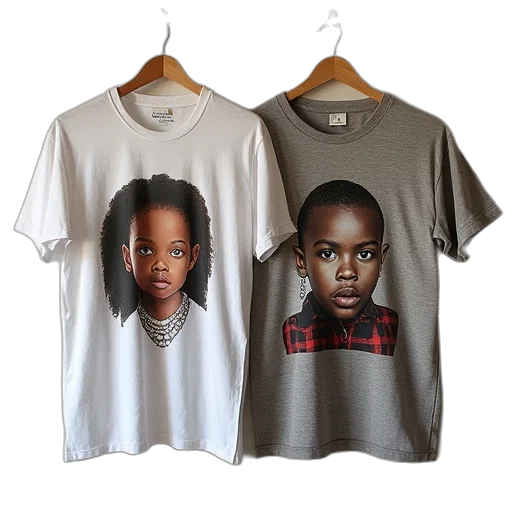 two, prints, shirt, left transparent PNG cut-out