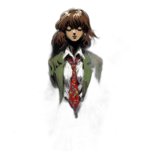 jacket, dress, staff, face transparent PNG cut-out