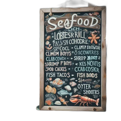 food, chalkboard, menu, board transparent PNG cut-out
