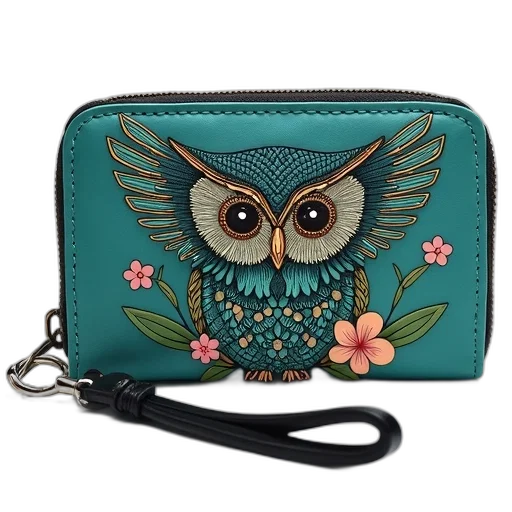 teal-colored, wallet, black, strap transparent PNG cut-out