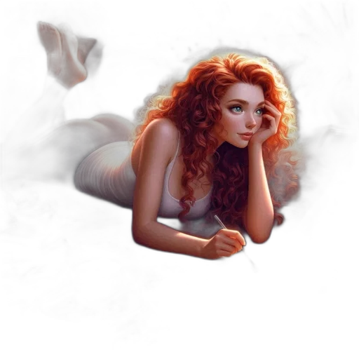hair, creature, dress, fantasy art transparent PNG cut-out