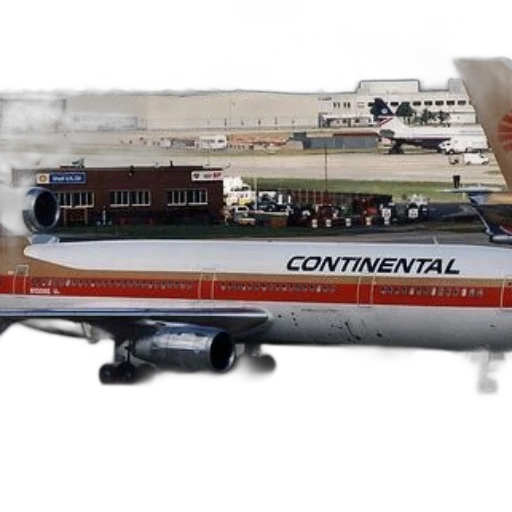 continental, airlines, airplane, parked transparent PNG cut-out