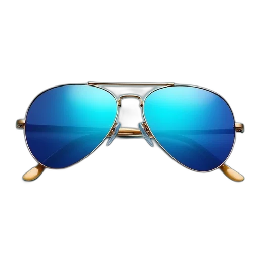 3d render, blue, aviator, sunglasses transparent PNG cut-out