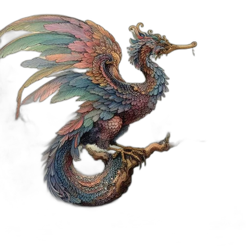 dragon, staff, fantasy art, concept art transparent PNG cut-out