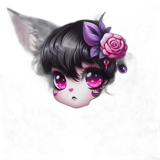 staff, mask, flower, fantasy art transparent PNG cut-out