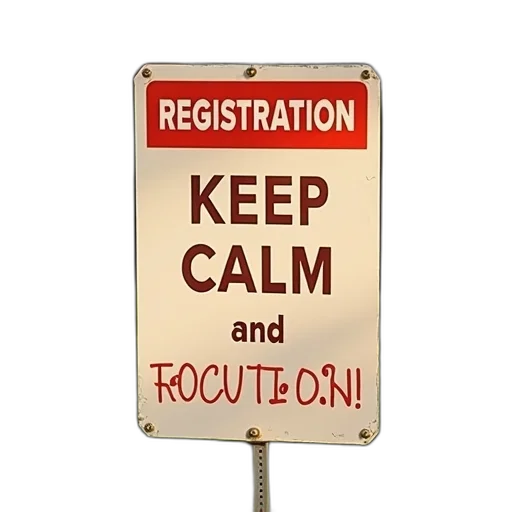 keep, calm, focus, registration transparent PNG cut-out