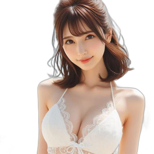 dress, jewelry, face, photorealistic transparent PNG cut-out