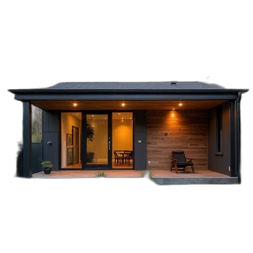 building, 3d render, dark, home transparent PNG cut-out
