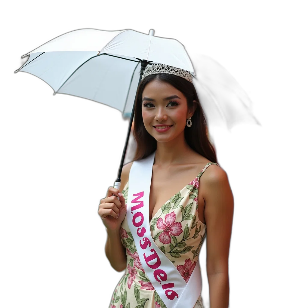 umbrella, dress, crown, staff transparent PNG cut-out