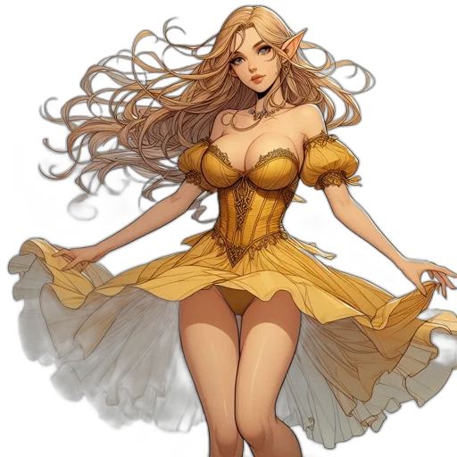 dress, fantasy art, concept art, pixel art transparent PNG cut-out
