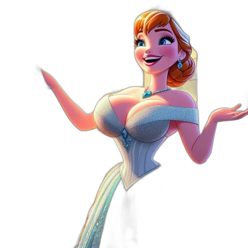 dress, crown, concept art, 3d render transparent PNG cut-out