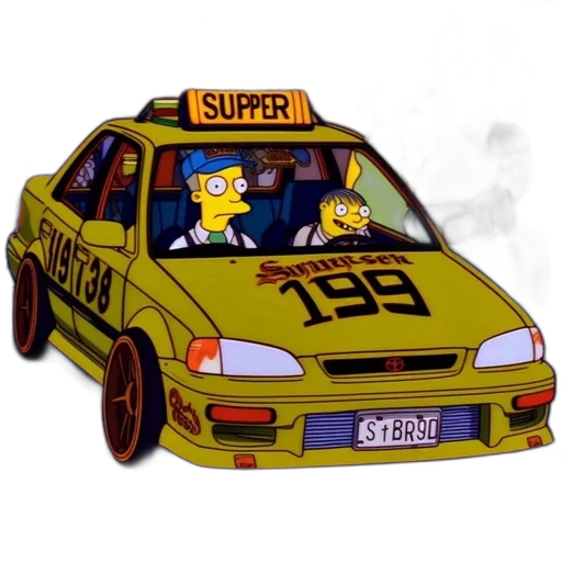 car, concept art, cartoon, pixel art transparent PNG cut-out
