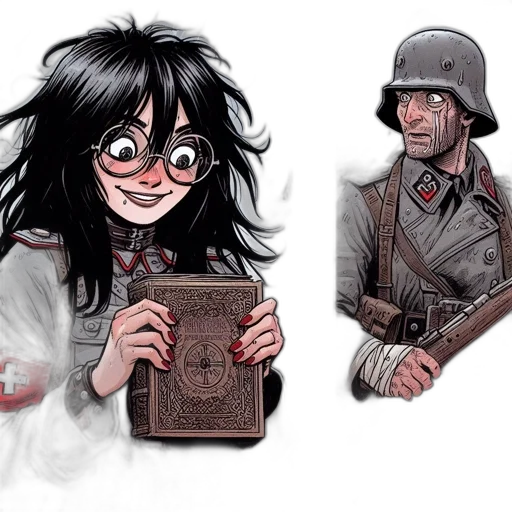 comic book art, concept art, fantasy art, watercolor transparent PNG cut-out