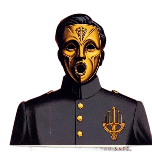 mask, jacket, face, staff transparent PNG cut-out