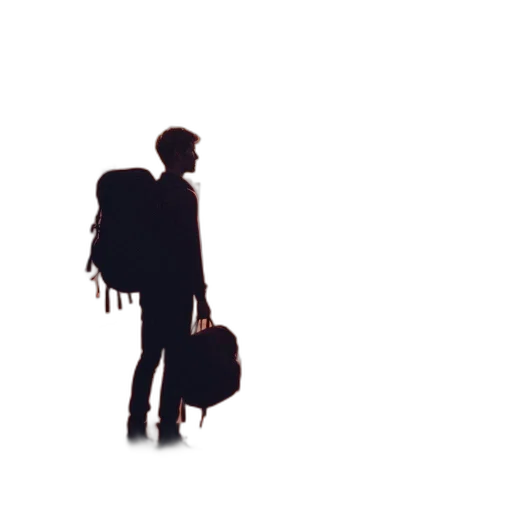 jacket, umbrella, staff, robot transparent PNG cut-out