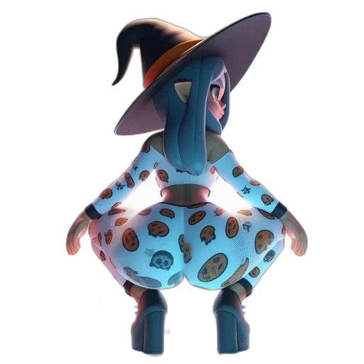 hat, dress, creature, staff transparent PNG cut-out