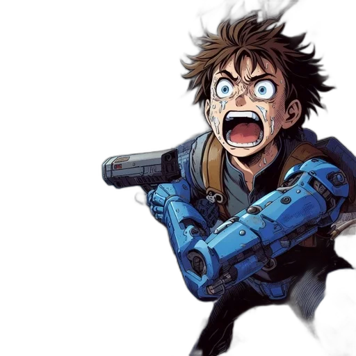 weapon, face, robot, anime transparent PNG cut-out