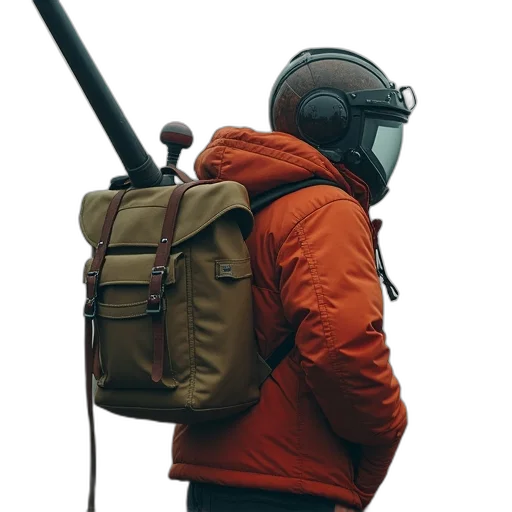 jacket, staff, weapon, umbrella transparent PNG cut-out