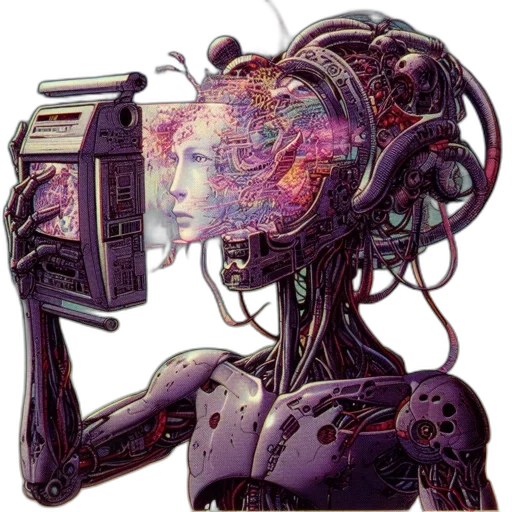 robot, face, creature, animal transparent PNG cut-out