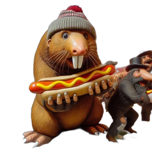concept art, 3d render, festive, rat-like transparent PNG cut-out