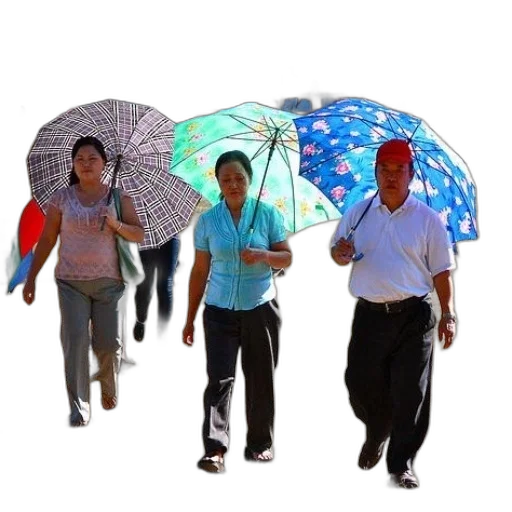 umbrella, staff, jacket, 3d render transparent PNG cut-out