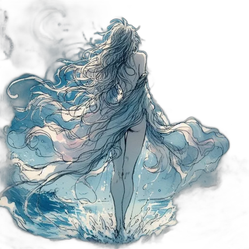 dress, dragon, hair, creature transparent PNG cut-out