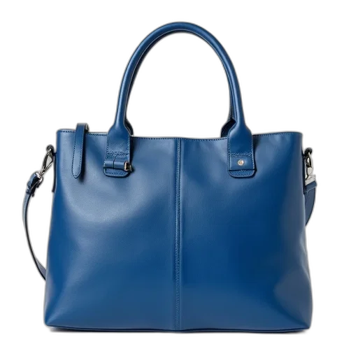 blue, leather, satchel, purse transparent PNG cut-out
