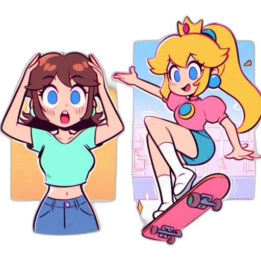 pixel art, anime, cartoon, vaporwave transparent PNG cut-out