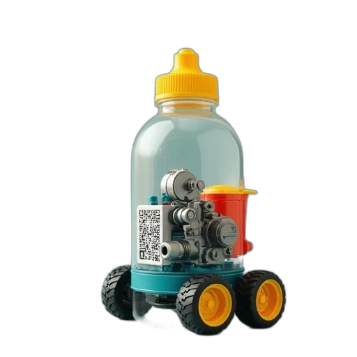 bottle, robot, car, weapon transparent PNG cut-out