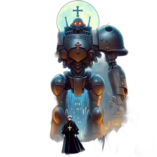 robot, sword, weapon, concept art transparent PNG cut-out