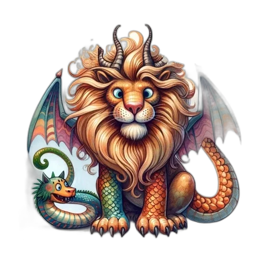 dragon, staff, creature, fantasy art transparent PNG cut-out