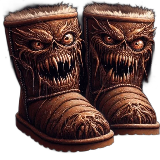 shoes, concept art, pair, brown transparent PNG cut-out