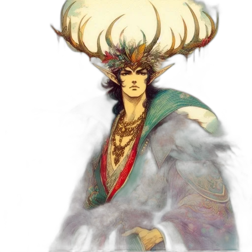 crown, mask, staff, dragon transparent PNG cut-out
