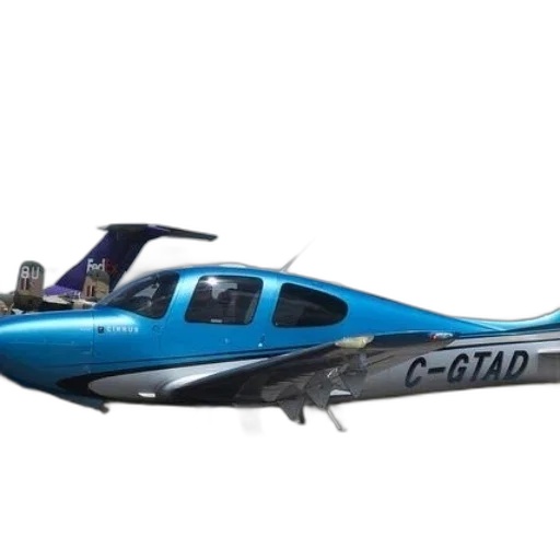 3d render, blue, airplane, registration transparent PNG cut-out