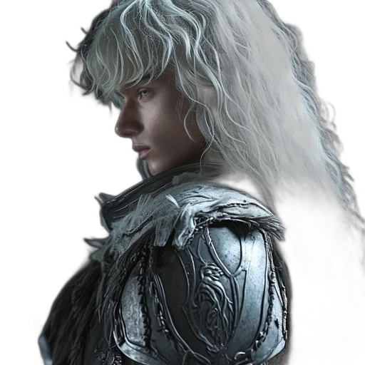 dragon, hair, sword, face transparent PNG cut-out