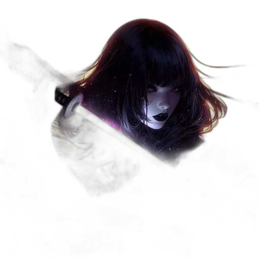 face, mask, hair, weapon transparent PNG cut-out
