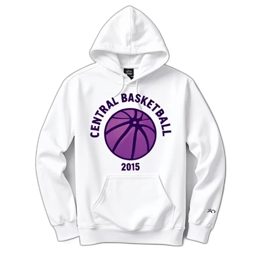 white, hoodie, purple, basketball transparent PNG cut-out