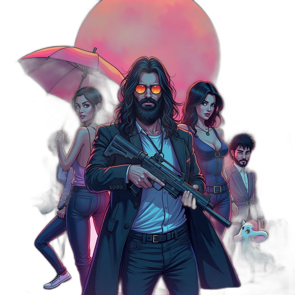 jacket, concept art, comic book art, cyberpunk transparent PNG cut-out