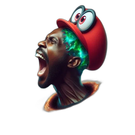 hat, face, concept art, 3d render transparent PNG cut-out