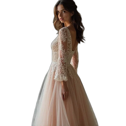 dress, line, princess, sheer transparent PNG cut-out