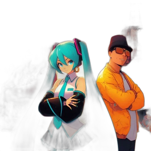 jacket, staff, anime, concept art transparent PNG cut-out