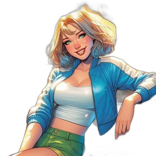 jacket, comic book art, concept art, cartoon transparent PNG cut-out
